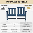 Ciokea 46" Heavy Duty Outdoor Bench Set of 2, HDPE Weatherproof Garden Bench, 2-Person Memorial Benches with 660 Lbs, Waterproof Patio Porch Benches for Outside Business Office Backyard, Navy Blue by GreenHaven Gardens