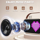 Karaoke Machine for Kids Adults, Portable Bluetooth Karaoke Speaker with 2 Wireless Microphones, Pixel Display Light, Birthday Gifts Toys for Girls & Boys Ages 3, 4, 5, 6, 7, 8, 9,10,11,12+ Years by TinyTreasures Baby Boutique