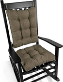 BUYUE Chair Cushion Set for Rocking Chair, Back Pillow & Seat Cushion with Ties, Original Woven Fabric Non-Slip Chair Pads for Elderly Sitting, Brown by CozyNest Decor