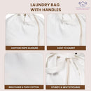 LFH Home Cotton Canvas Large Laundry Bag with Handle, Heavy Duty Drawstring Closure Washable Laundry Bags School Travel, Home, Hotel, College Dorm, Organizer Sack, Toys Clothes 20x30-White by TinyTreasures Baby Boutique