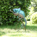 Tooarts Metal Chameleon Sculpture Wild Animal Figurine Indoor Outdoor Decoration Yard Statue for Home and Fairy Garden Decor by GreenHaven Gardens