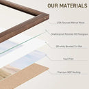 27x40 Poster Frame Natural Solid Walnut Photo Frames with 24x36 Removable Mat Wall Hanging Large Handcrafted Frame with HD Plexiglass Wall and Tabletop Display Large Picture Frame by CozyNest Decor