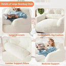 Bean Bag Chair for Adults with Pillow,Oversized Bean Bag Couch Chairs for Adults,Giant Lazy Couch Sofa Chairs with Filler,Large Reading Chair for Living Room Bedroom,White by CozyNest Decor