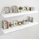 Marsmiles 48" Floating Shelves for Wall, Wooden Shelves with Invisible Brackets Set of 2, Rustic Farmhouse Wall Mounted Shelf for Kitchen Bathroom Living Room Study, White by CozyNest Decor