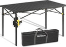 Portable Outdoor Camping Table Large for 2-6 Person - Foldable Camp Table with Aluminum Roll-Up Top & Carry Bag for BBQ, Tailgating, Backyard, 220 Lbs Capacity, Stable & Sturdy (Black) by GreenHaven Gardens