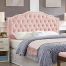 24KF Upholstered Button Tufted Queen Headboard with Nailhead Trim, Elegant Boucle Fabric Full headboard, 6031-Q-Boucle-Pink by CozyNest Decor