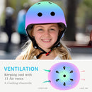 Adjustable Kids Bike Helmet with Knee & Elbow Pads Set, Color Gradient Design for Boys and Girls Aged 3-14+, for Skateboarding, Scooter, Roller & Inline Skating, Longboard by TinyTreasures Baby Boutique