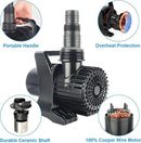Outdoor Extra Large 11800gph-850W 32.8FT Pond Water-fall & Kio Fish Fountain-s& Garden Pump Submersible IPX8: Long 32.8FT Cord Smart-er&Quieter Duck&Yard&Patio Ponds Pumps,1 Barrier Pump Bag by GreenHaven Gardens