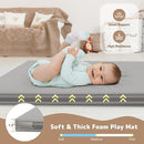 Baby Play Mat 47x47 Inches, Extra Thick 1.2" Foam Floor Mat for Tummy Time & Crawling, Waterproof Non-Slip Faux Leather Playpen Mat for Infants Toddlers, Indoor Outdoor Gym Activity, Gray by TinyTreasures Baby Boutique
