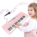 M SANMERSEN Kids Piano Keyboard with Microphone 37 Keys Portable Electronic Keyboards for Beginners Musical Toy for 3/4/5/6 Year Old Girls Boys, Pink by TinyTreasures Baby Boutique
