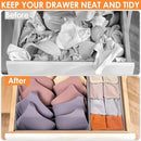 6 Pack Sock Underwear Drawer Organizer Dividers, 58 Cell Foldable Fabric Dresser Closet Organizers and Storage Bins for Clothing, Baby Clothes, Bra, Panty, Scarf, Ties (Grey) by CozyNest Decor