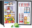 Upgraded Mini Fridge with Freezer 3.2 Cu.Ft Compact Dorm Refrigerator Small Cooler for Bedroom Office, Single Door Adjustable Thermostat Low Noise, 17.5" D x 17.7" W x 31.5" H, Black by CozyNest Decor
