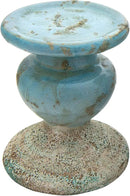 Creative Co-Op Small Distressed Blue Terracotta Pillar Candle Holder by CozyNest Decor