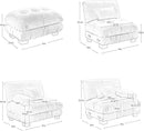 U Shaped Couch Sectional Couch, 3-Seater Cloud Couch Sectional Oversized Couch, Sofa Bed Couch with Round Bolster Armrests 5 Pillows, Modular Couch Home Sofa Living Room Couch(White) by CozyNest Decor