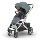 UPPAbaby Cruz V3 Stroller - from Birth + Car Seat Compatible - Full-Size, Reversible Seat - Infant Insert, Bug and Rain Shields Included - Callum (Stone Blue/Silver Frame/Sand Leather) by TinyTreasures Baby Boutique