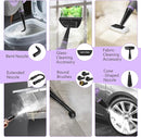 Pressurized Handheld Multi-Surface Natural Steam Cleaner with 12 pcs Accessories, Multi-Purpose Steamer for Home Use, Steamer for Cleaning Floor, Upholstery, Grout and Car (Purple) by TinyTreasures Baby Boutique