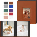 Popotop Photo Album 4x6 100 Pockets with Leather Hardcover Cover, Small Photo Album Holder Book with 50Pcs Pages for Family Travel Wedding Baby Gifts by TinyTreasures Baby Boutique