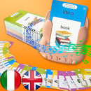 Talking Flash Cards for Kids - Italian Bilingual English Flashcard for Toddlers 3-12, Test Mode, 510 Sight Words, Audible Pocket Speech, Sensory Toys for Autism, Boys Girls Gifts (Italian) by TinyTreasures Baby Boutique