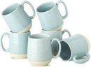 Hasense Ceramic Coffee Mugs, 15 Oz Coffee Cup with Handle Set of 4, Large Coffee Mug for Men, Modern Latte Cup for Cappuccino, Tea, Cocoa, Microwave & Dishwasher Safe, Birthday Gift, Light Blue by CozyNest Decor