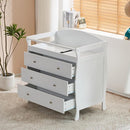 3-Drawer Changing Table, Safety Rails & Strap, Infant Diaper Changing Station with Drawers, Baby Diaper Changing Table Dresser for Nursery, Easy Assembly (White) by TinyTreasures Baby Boutique
