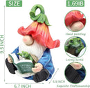 Garden Gnome Statue-Resin Gnome Figurine Hugging Turtle Reading Book with Solar LED Lights，Outdoor Summer Decorations for Patio Yard Lawn Porch,Garden Ornament Gift by CozyNest Decor