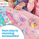 Ooly Creatibles Air Dry Clay Jewelry Kit for Kids, DIY Art Jewelry Making Kit with 6 Clay Colors, Beads, Shaping Tool, and Elastic Yarn, Non-Toxic Summer Crafts for Kids Ages 6 and Up by TinyTreasures Baby Boutique