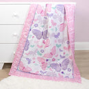 The Peanutshell 3 Piece Baby Crib Bedding Set for Girls - Newborn, Infant & Toddler Nursery Bed Set Decor with Fitted Crib Sheet, Dust Ruffle Comforter - Butterfly Song by TinyTreasures Baby Boutique