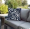 Alysheer Farmhouse Floral Leaves Embroidered Decorative Throw Pillow Cover 18x18 inches, Boho Tufted Flowers Embroidery Pattern Chic Cotton Cushion Case for Couch Bed Sofa Living Room(Navy Blue) by CozyNest Decor