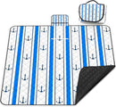Poedist Extra Large Picnic Blanket Waterproof,80"x 80"Foldable Machine Washable Beach Blanket,Outdoor Blanket for 6-8 Adults,Suitable for Indoor Crawling,Park Beach,Camping,Hiking,Family Travel(Blue) by TinyTreasures Baby Boutique