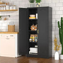 60" Tall Kitchen Pantry Cabinet, Metal Pantry Cabinet with Doors and Adjustable Shelves, Black Utility Storage Cabinet with Handles for Dining Room, Bathroom, Laundry Room - Assemble Required by CozyNest Decor