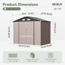 Aoxun 7x5 FT Outdoor Storage Shed Garden Metal Shed with Lockable Door Outdoor Large Shed for Tool, Garbage Can, Bike, Mower, Brown by GreenHaven Gardens