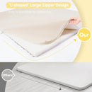 Padded Baby Play Mat, Super Soft Vegan Leather Floor Mat for Baby Girls and Boys, 48x48 Non-Slip Thick Foam Cushioned Play Mat for Babies 6-12 Months, Fits Nicely Into 50x50 Playpen Mat, Beige by TinyTreasures Baby Boutique