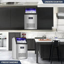 Commercial Ice Maker Machine 150LBS/24H with 50LBS Storage Bin, Stainless Steel Undercounter/Freestanding Ice Maker Machine for Home Bar Outdoor, 55PCS Ice Cubes Ice Machine, Self Cleaning by CozyNest Decor