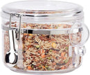 OGGI Clear Canister Airtight 28oz - Clamp Lid & Spoon - Airtight Food Storage Containers, Ideal for Kitchen & Pantry Storage of Bulk, Dry Food Including Flour, Sugar, Coffee, Rice, Tea, Spices & Herbs by CozyNest Decor