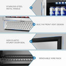 Tylza 24 Inch Beverage Refrigerator, 190 Can Capacity, Glass Door, Advanced Cooling Tech, Ideal for Beer, Soda, or Wine, Quiet Operation by CozyNest Decor