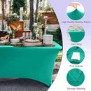 ABCCANOPY 6 FT Spandex Table Cover Stretch Fitted Wrinkle Resistant Tablecloth Reuse for Rectangular Folding Table Patry Event Wedding Banquet Protector Turquoise by CozyNest Decor