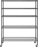 Seville Classics UltraDurable Heavy Duty NSF Solid Steel Wire Rack Storage Unit, Organizer for Garage, Warehouse, Office, Restaurant, Classroom, Kitchen, Black, 5-Tier Shelving, 60" W x 18" D by CozyNest Decor