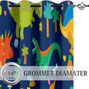 Dinosaur Blackout Curtains 2 Panels 63" Inch Drapes Boys Curtains for Bedroom Cute Dinosaur Themed Grommet Top Thermal Insulated Boys Room Curtains for Nursery, Navy Blue, 82" x 63" by TinyTreasures Baby Boutique