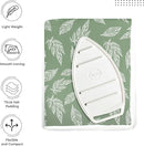 Encasa XO Ironing Mat/Pad (Large 48"x28") with 3mm Padding & Silicone Iron Rest for Steam Pressing on Tabletop or Bed - Heat Resistant, Portable, Quilting & Travel Blanket - Big Leaves Green by CozyNest Decor