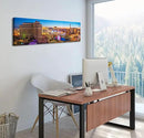 Las Vegas Skyline Wall Art Cityscape Canvas Prints City Modern Building Posters Bellagio Fountain Skyscraper Night View Panoramic Pictures for Home Office Living Room Decor Framed 13.8"x45.3" by CozyNest Decor