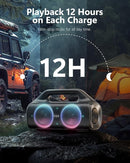 Speakers, 80w (Peak) Portable Wireless Speaker with Lights, Stereo Loud Sound, IP67 Waterproof, Deep Bass Outdoor Speakers Bluetooth 5.0 Dual Pairing for Home Party Beach Camping, Gifts by TinyTreasures Baby Boutique