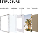 Vittanly 11x14 Picture Frames Set of 9, Shatter Resistant Plexiglass, Display 8x10 Pictures with Mat or 11x14 without Mat, Photo Frames for Wall or Tabletop, Engineered Wood, Distressed White by CozyNest Decor
