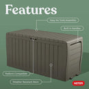 Keter Marvel Plus 71 Gallon Resin Deck Box-Organization and Storage for Patio Furniture Outdoor Cushions, Throw Pillows, Garden Tools and Pool Floats, Mossy Brown by GreenHaven Gardens