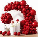 RUBFAC 129pcs Ruby Red Balloon Arch Kit, Different Sizes 18 12 10 5 Inches Cherry Red Latex Balloons for Garland Birthday Wedding Party Decoration by TinyTreasures Baby Boutique