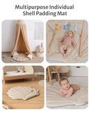 Blissful Diary Shell Baby Play Gym Mat, Softer & Enlarged Tummy Time Mat w 6 Detachable Toys for Sensory & Motor Skill Development, Activity Mat for Newborn Essentials Shower Gift, Boho Ocean Theme by TinyTreasures Baby Boutique