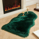 AMTOVO Faux Fur Rug, Dark Green Area Rug, Fluffy Sheepskin Rug, Fuzzy Ultra Soft 2 x 4 ft Shag Rugs for Bedroom Sofa Throw Cushion Room Decor, Sheepskin by CozyNest Decor