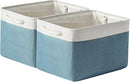 TcaFmac Organization and Storage Basket for Organizing - 16x12x12 inch Large 2 Pack Fabric Storage Cubes, Collapsible Storage Bins for Shelves Box Closet Cloth Home Toy Books Kids (White & Green) by TinyTreasures Baby Boutique