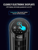 Grelife 13'' Tower Fan for Bedroom, 26dB Quiet Floor Fan with Remote, 3 Mode, 1-8H Timer, 90° Oscillating Fans for Indoors with 27ft/s Velocity, Portable Desk Table Fan for Room, Home, Office,Black by CozyNest Decor