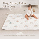 Comfy Cubs Rectangle Kids Play Mat - Small 36 x 60 inches Soft Quilted Baby Floor Mat with Non-Slip Bottom - Plush Design for Toddlers' Playtime and Relaxation - Comfortable and Durable - Rainbow by TinyTreasures Baby Boutique