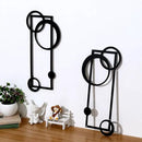 OYEFLY 2 Pcs Metal Abstract Wall Art,Modern Geometric Decor (Black, style 2) by CozyNest Decor